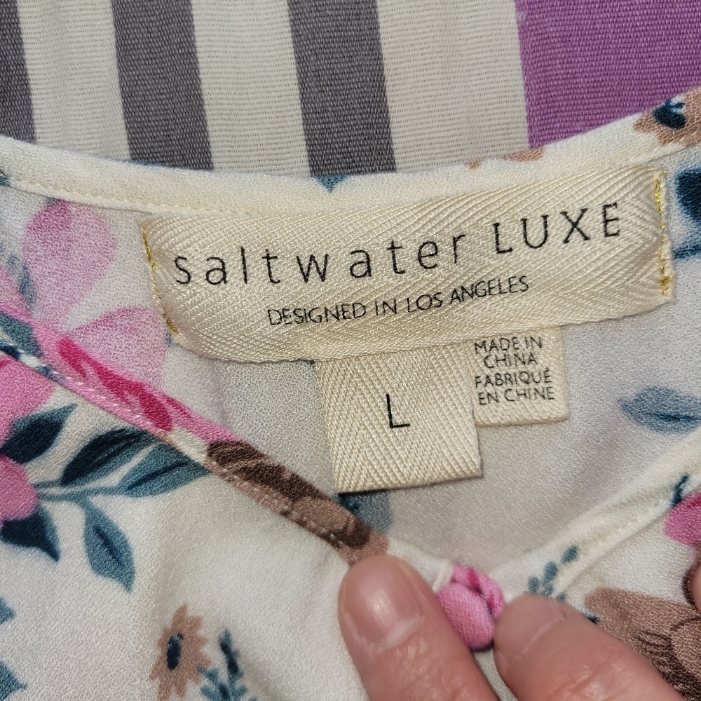 Saltwater Luxe Cropped Floral Tank, VGUC, Size L - Picture 8 of 9